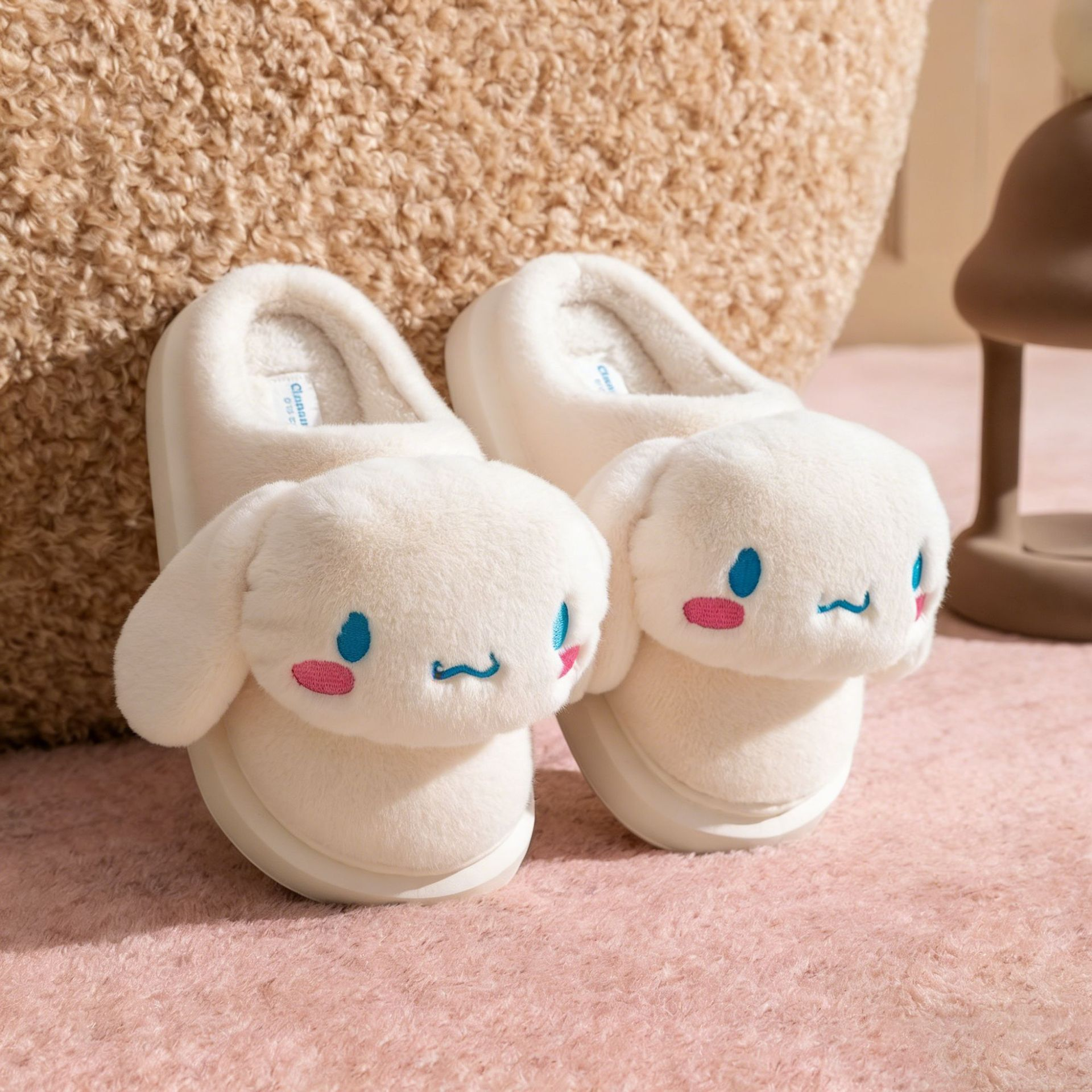 산리오 귀여운 인형 면 슬리퍼 여성용 실내 따뜻한 홈슬리퍼 5